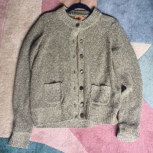 Tory Burch Gold Sparkly Cardigan, Size Large